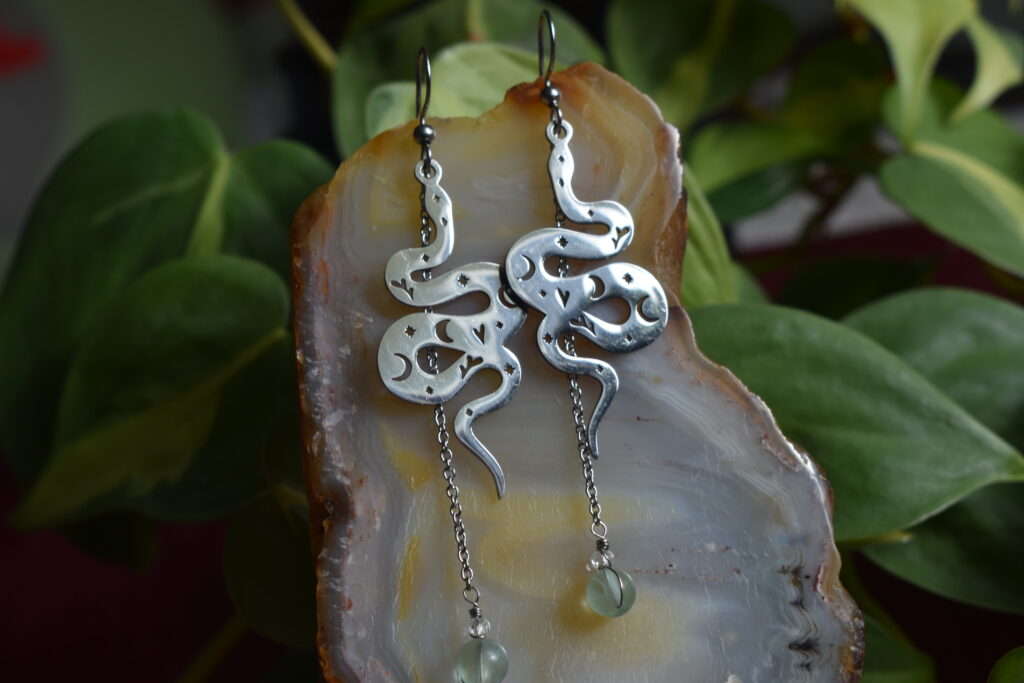 Celestial Snake Dangle Earrings