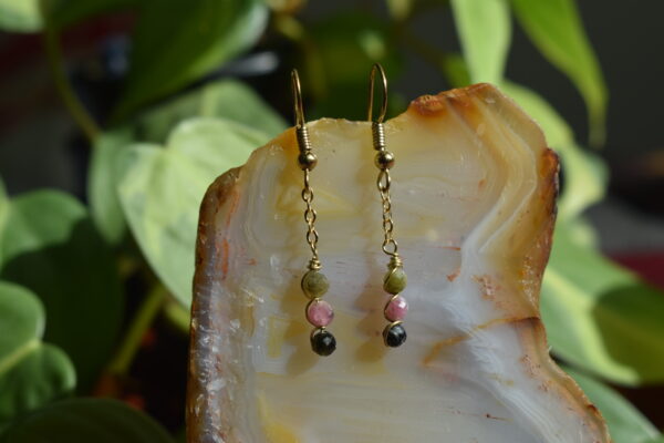 Mini Rainbow Tourmaline Dangle Earrings