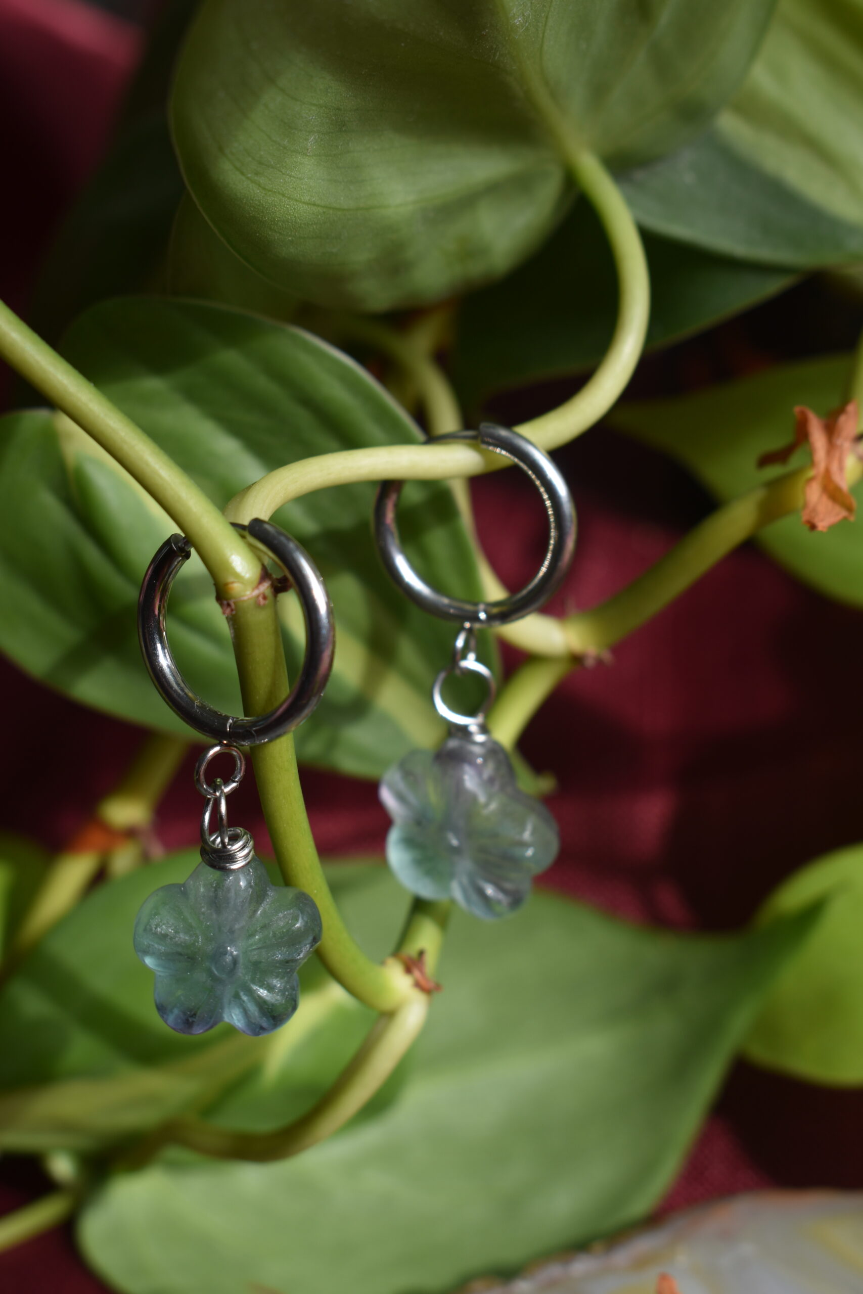 Fluorite Flower Earrings - Image 2