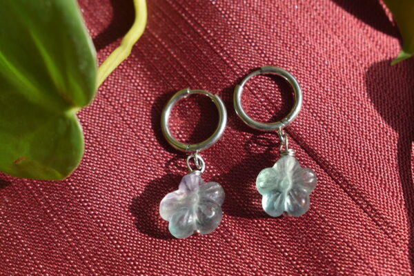 Fluorite Flower Earrings