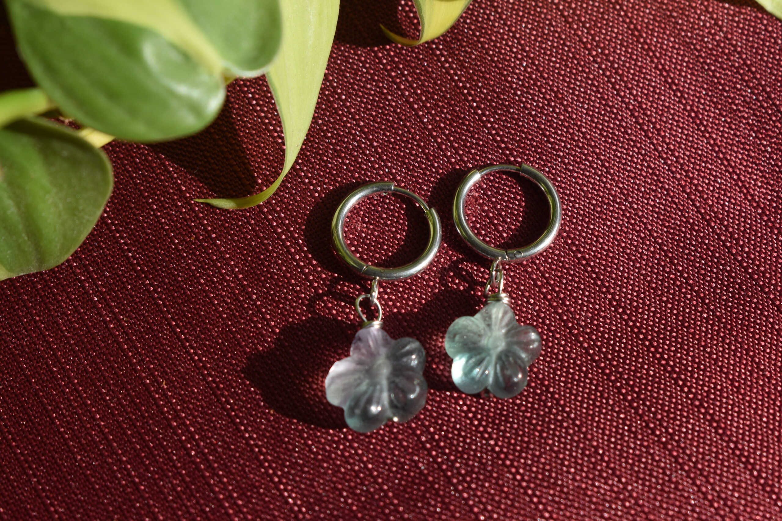 Fluorite Flower Earrings - Image 3