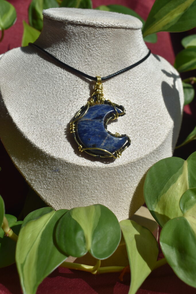 Sodalite Moon Necklace
