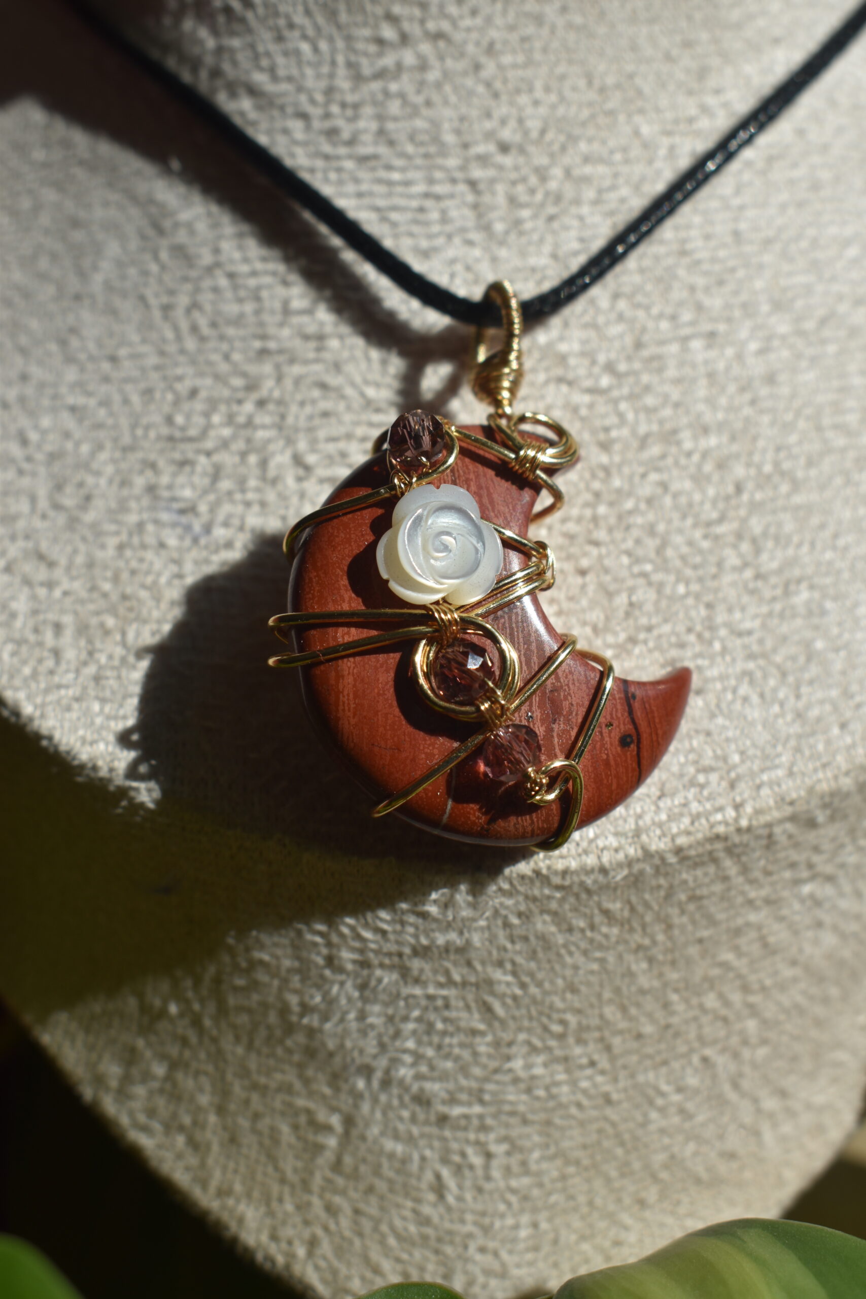 Red Jasper Moon Necklace - Image 2