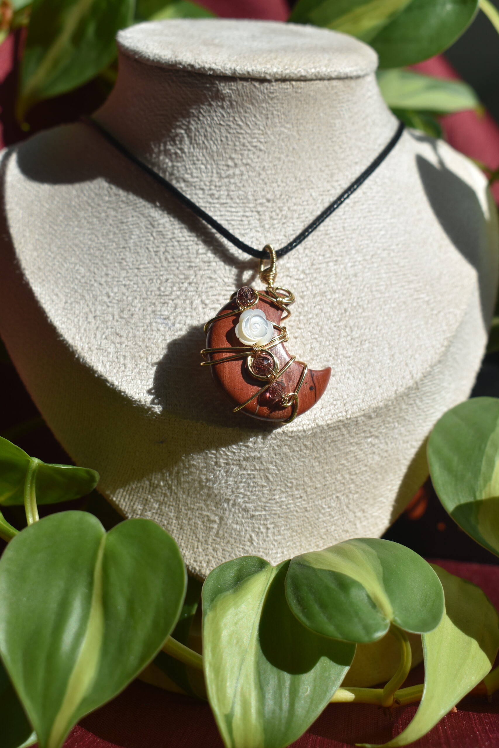 Red Jasper Moon Necklace