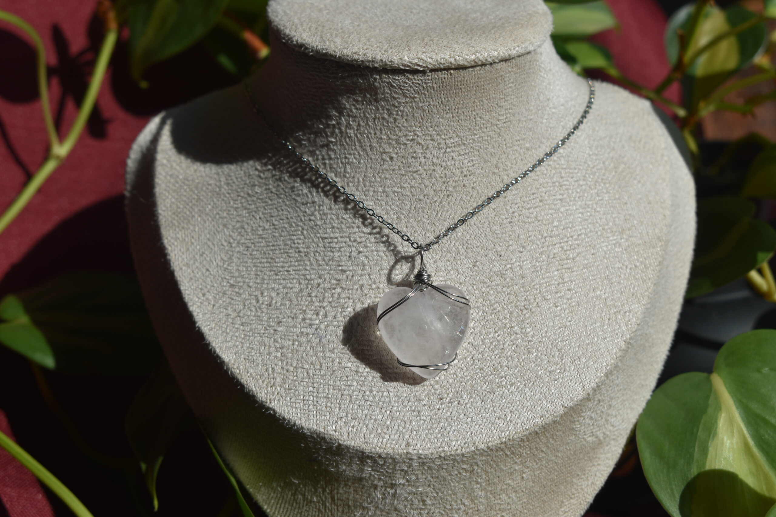 Rose Quartz Heart Necklace - Image 2