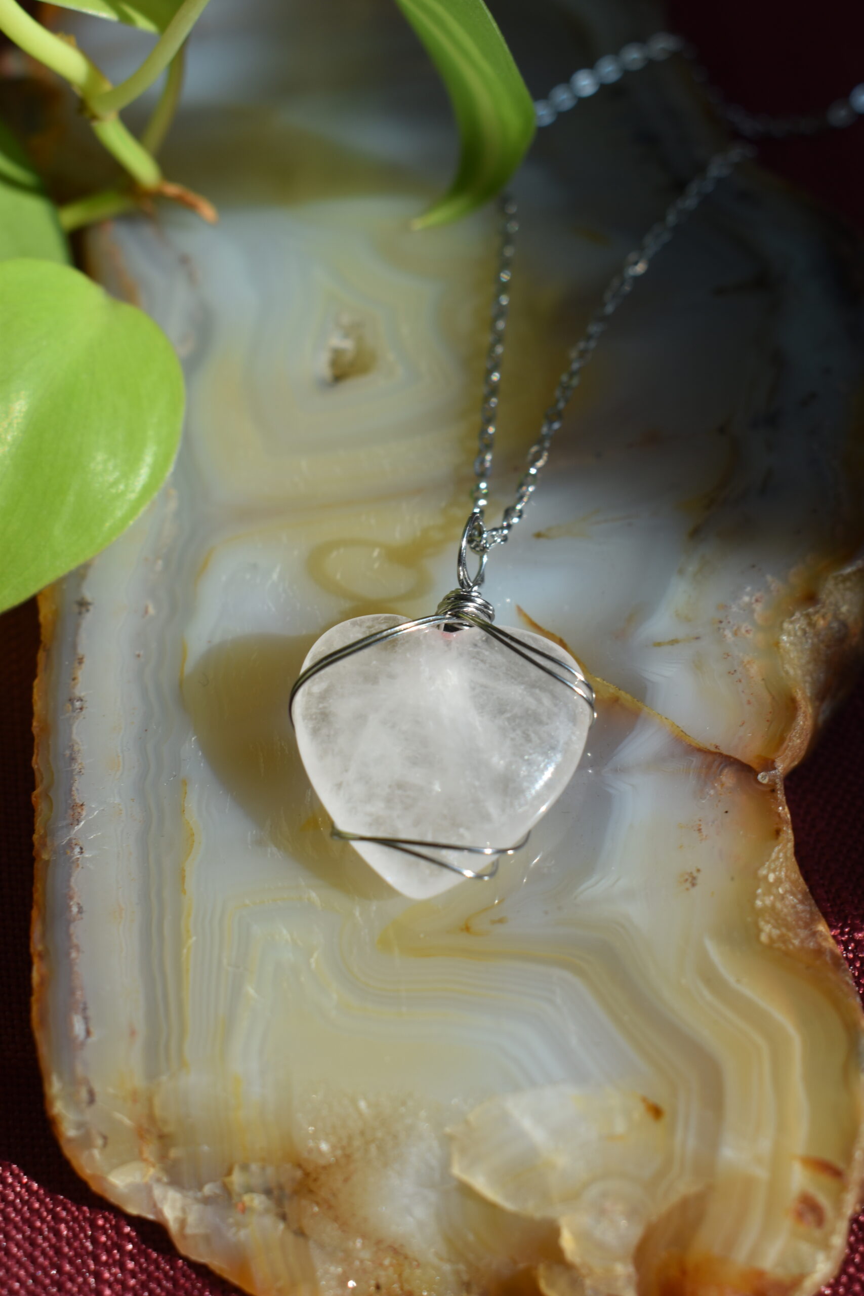Rose Quartz Heart Necklace