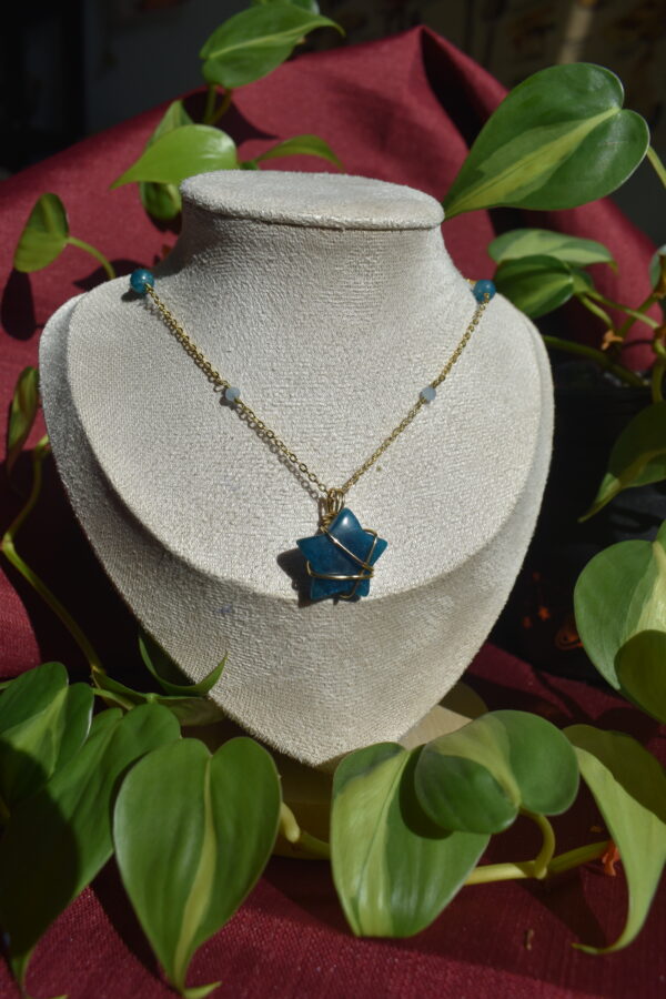 Blue Apatite Star Necklace