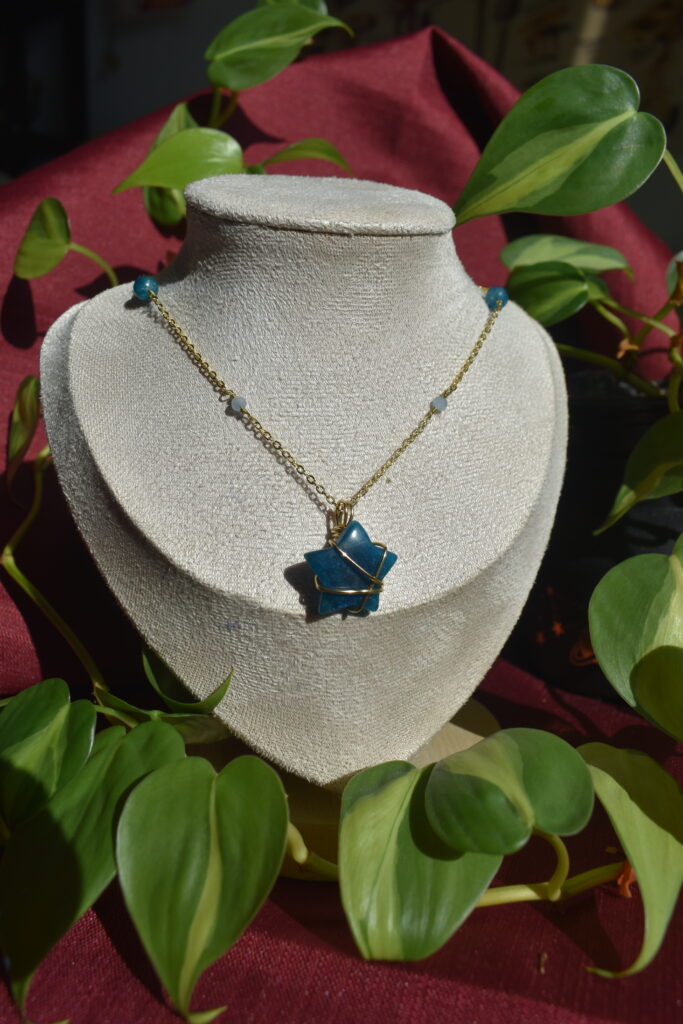 Blue Apatite Star Necklace