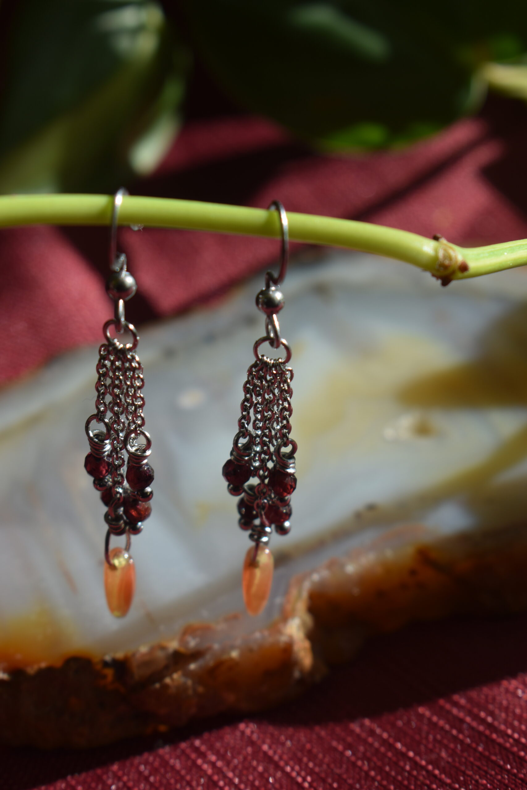 Garnet Chandelier Earrings - Image 3