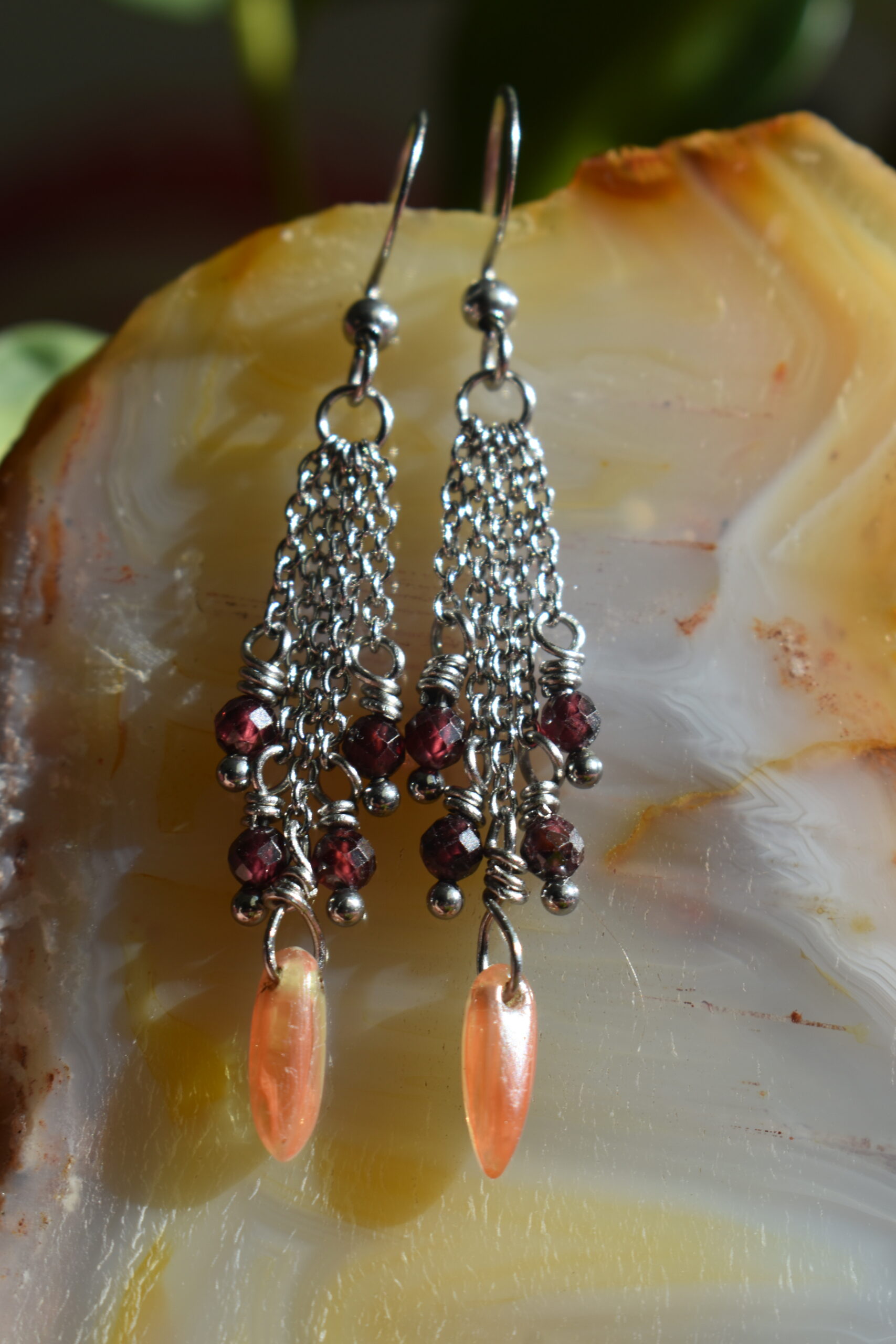 Garnet Chandelier Earrings - Image 2