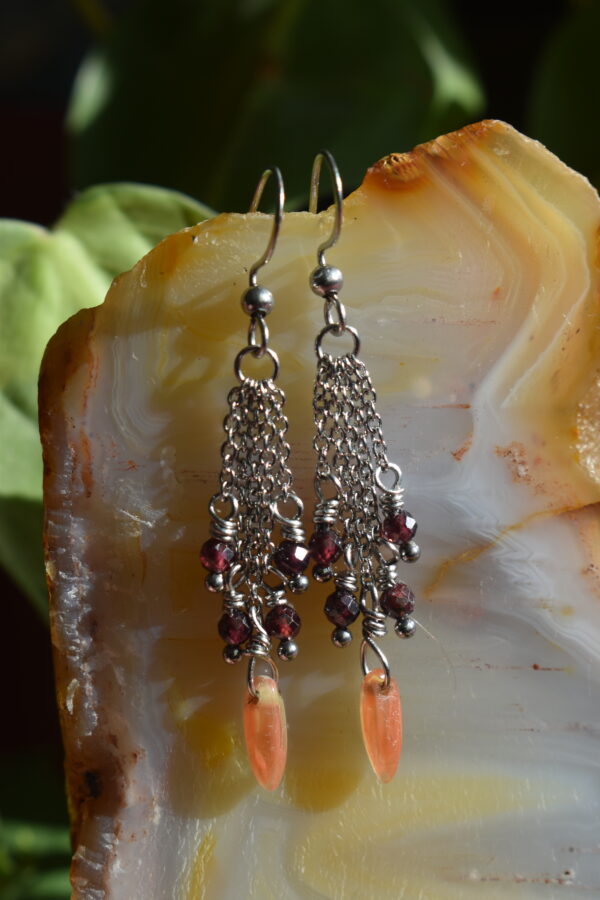 Garnet Chandelier Earrings