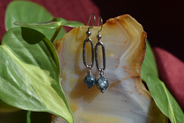 Chunky Blue Kyanite Earrings