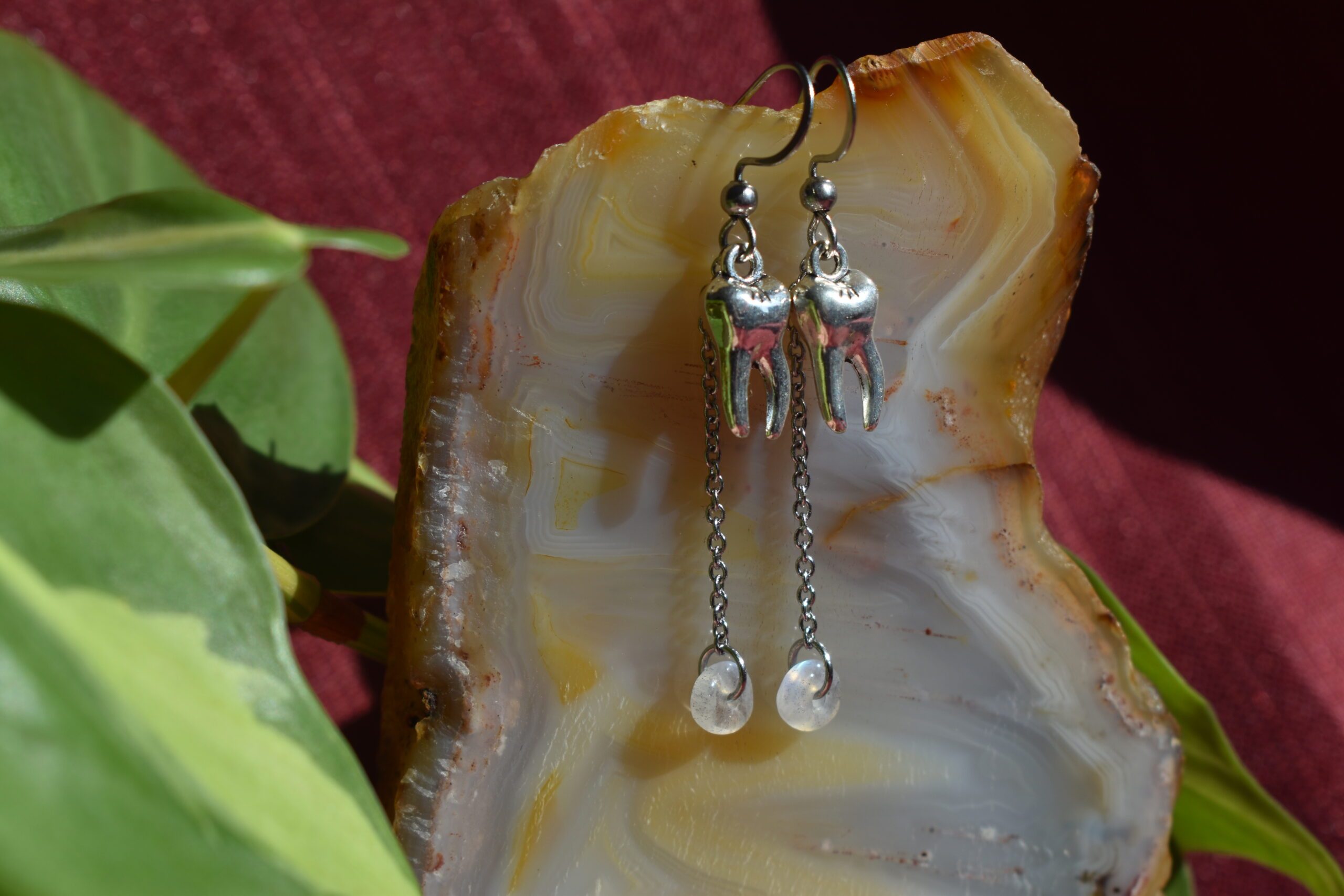 Labradorite Teeth Earrings - Image 2